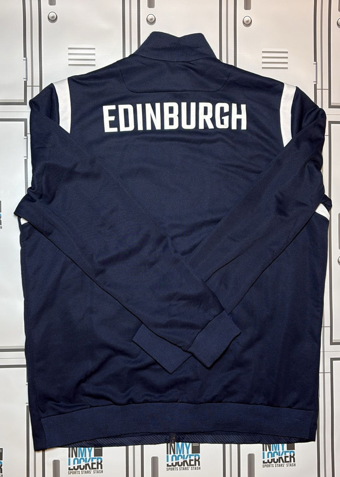 Robin Hislop - Edinburgh Rugby Macron Full Zip Jacket Initialled RH [Navy]