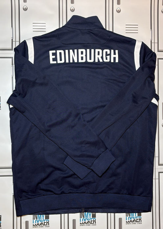 Robin Hislop - Edinburgh Rugby Macron Full Zip Jacket Initialled RH [Navy]