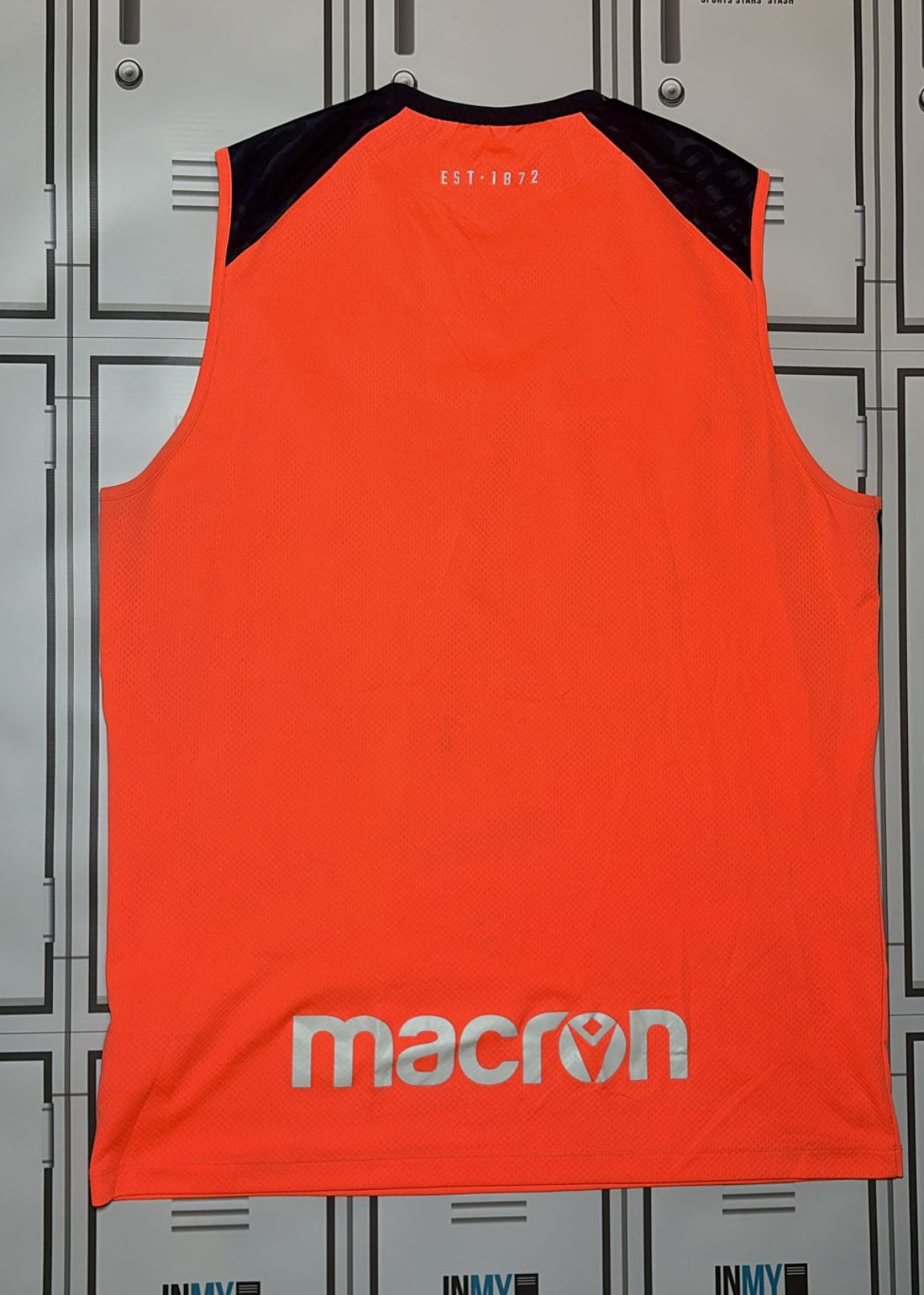 Robin Hislop - Edinburgh Rugby Macron Gym Vest Initialled RH [Orange and Black]
