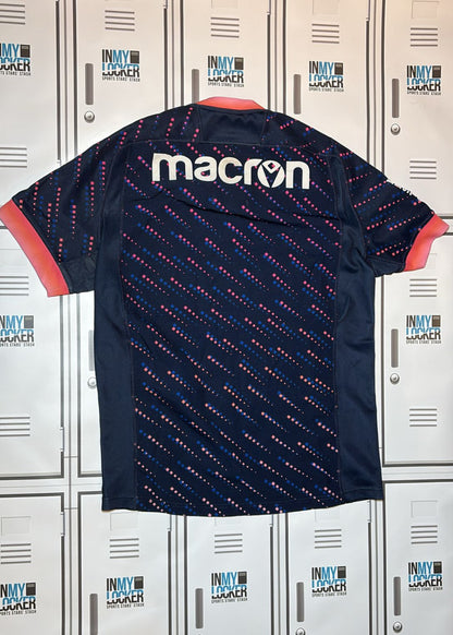Robin Hislop - Edinburgh Rugby Macron Match Shirt Initialled RH [Navy and Pink]