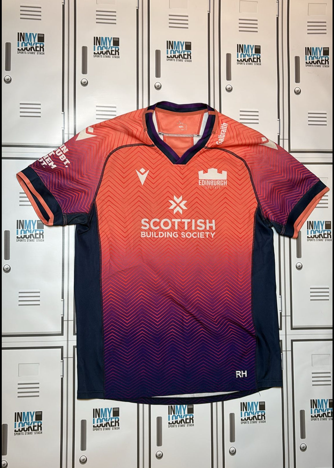 Robin Hislop - Edinburgh Rugby Macron Match Shirt  Initialled RH [Orange]