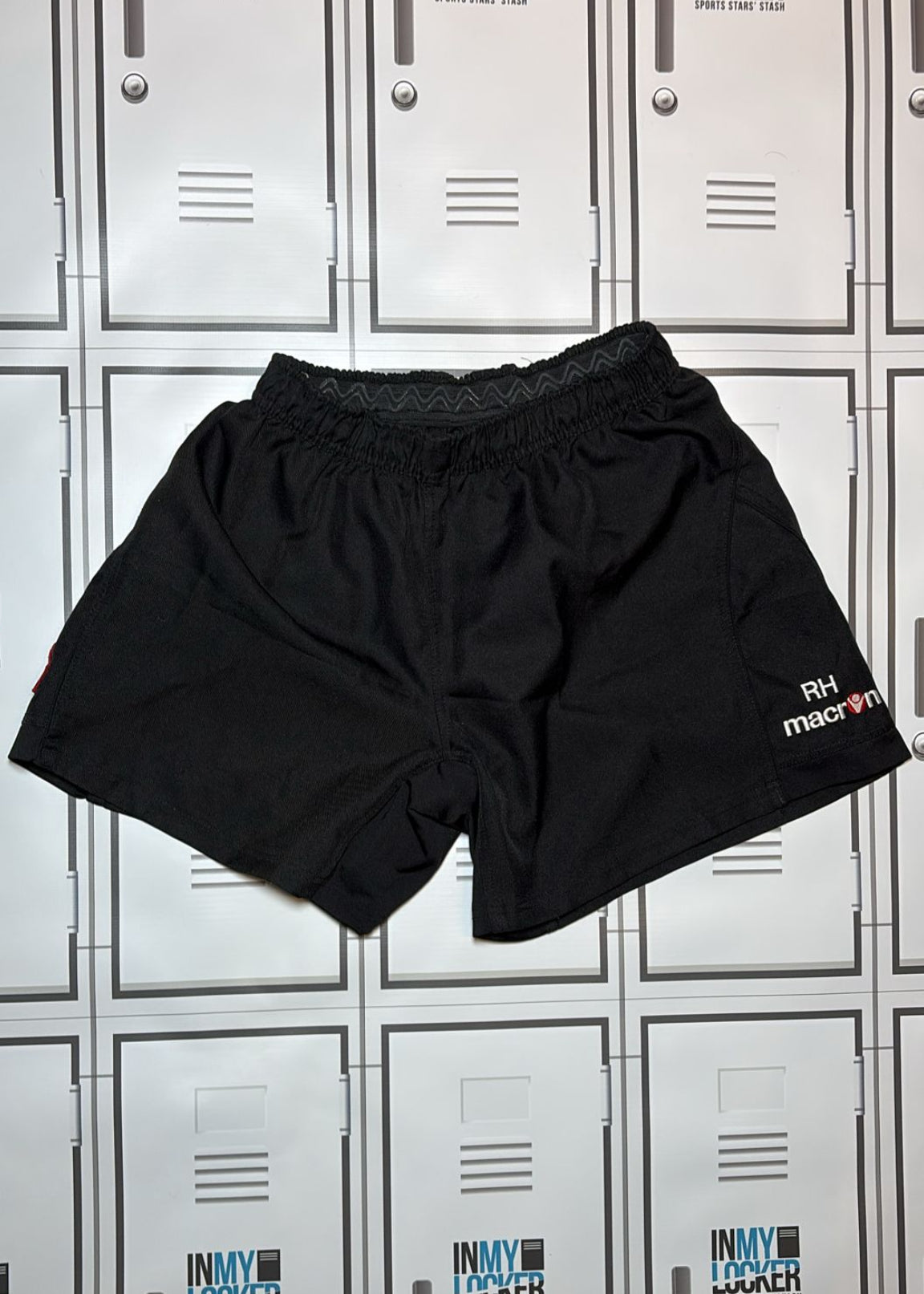Robin Hislop - Edinburgh Rugby Macron Training Shorts Initialled RH [Black]