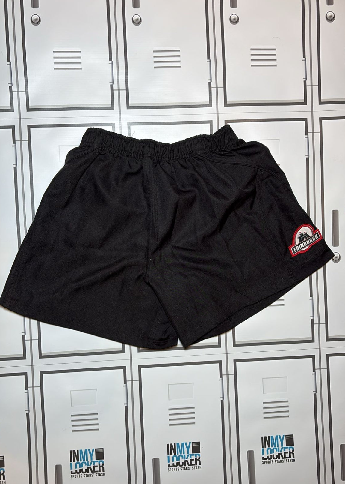 Robin Hislop - Edinburgh Rugby Macron Training Shorts Initialled RH [Black]