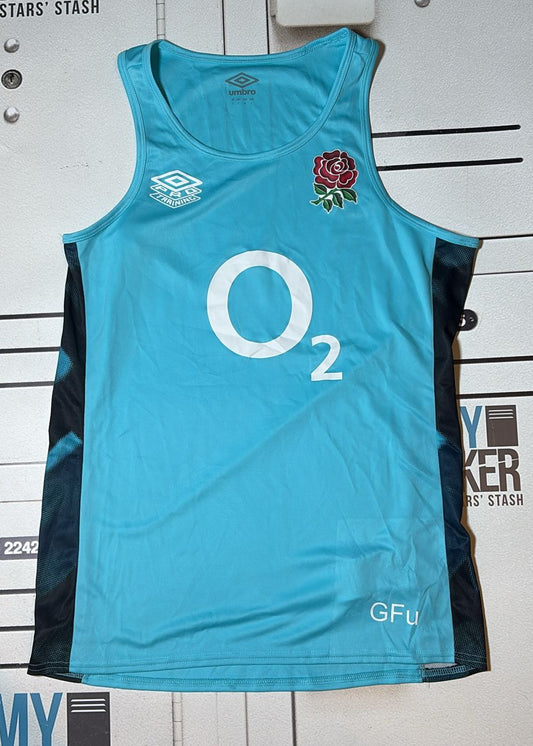 George Furbank - England Rugby Initialled Gym Vest [Light Blue]