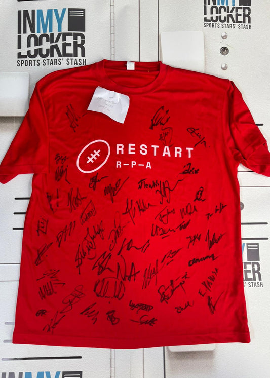 Restart - Northampton Saints : 2019/20 Squad Signed T-Shirt [Red]