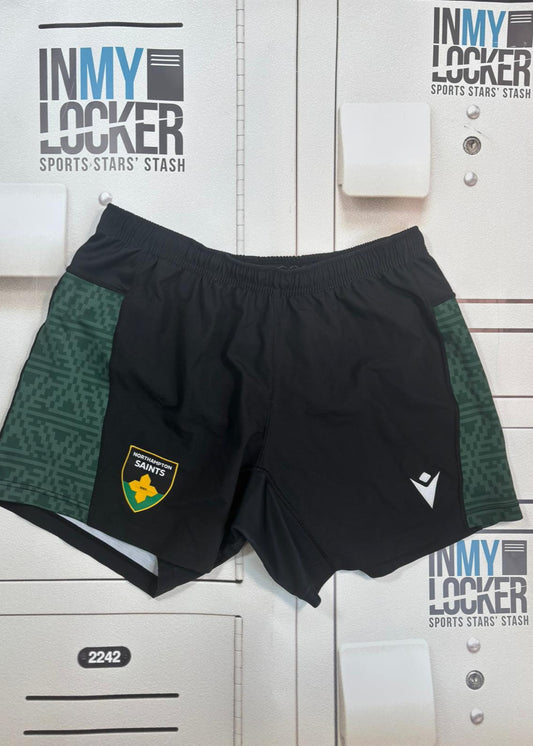 Alex Coles - Northampton Saints Training Shorts [Black & Green]