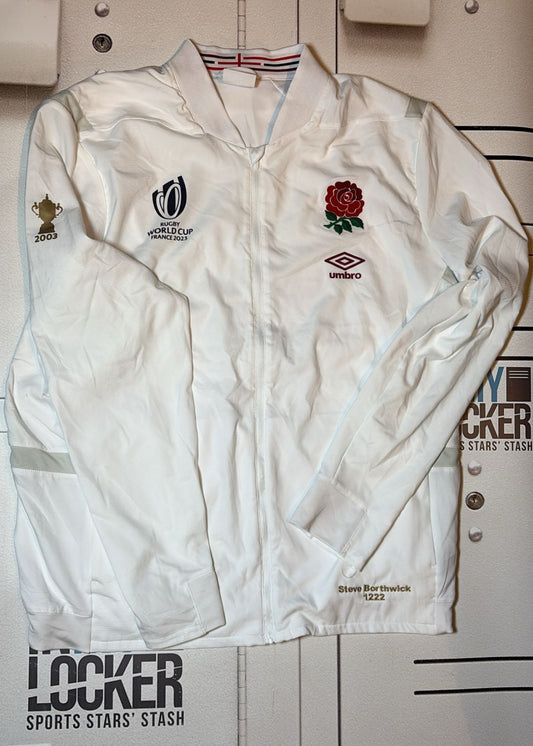 Steve Borthwick England Rugby Named Jacket Rugby World Cup 2023 [White with Red Rose]