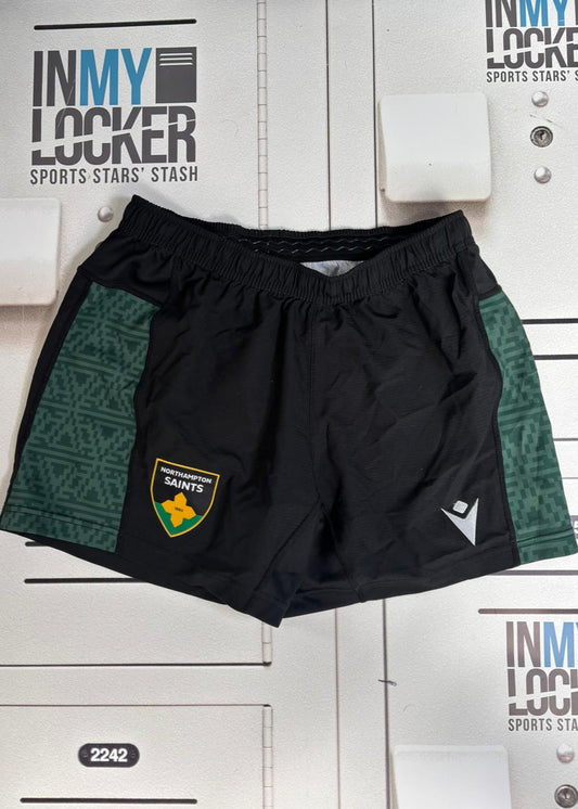 Tom Seabrook - Northampton Saints Initialled Training Shorts [Black & Green]