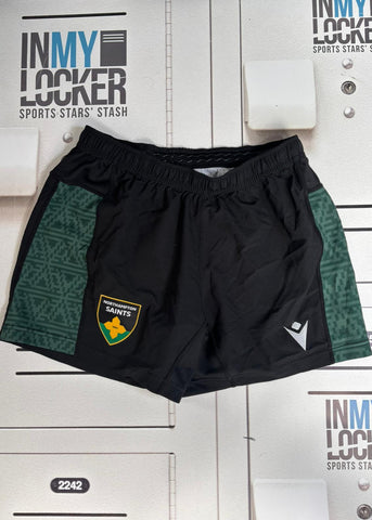 Tom Seabrook - Northampton Saints Initialled Rugby Shorts [Black & Green]