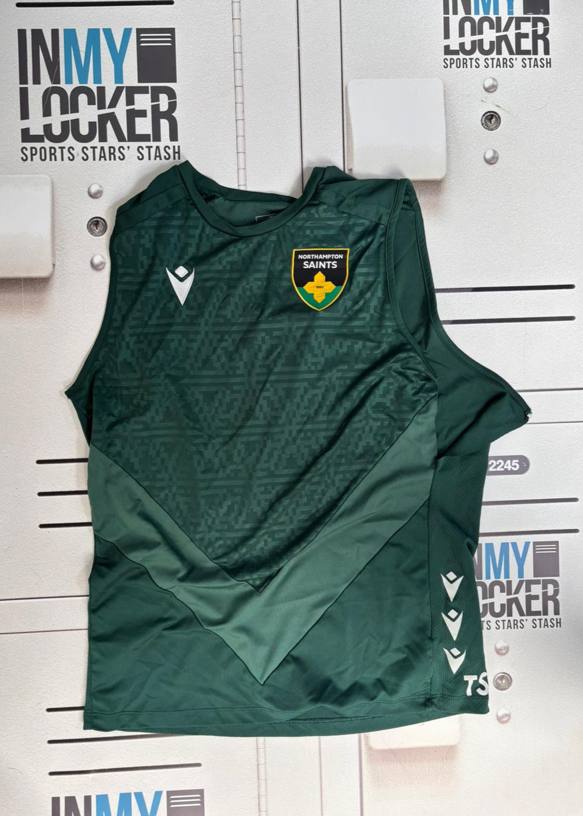 Tom Seabrook - Northampton Saints Initialled Gym Vest [Green]8