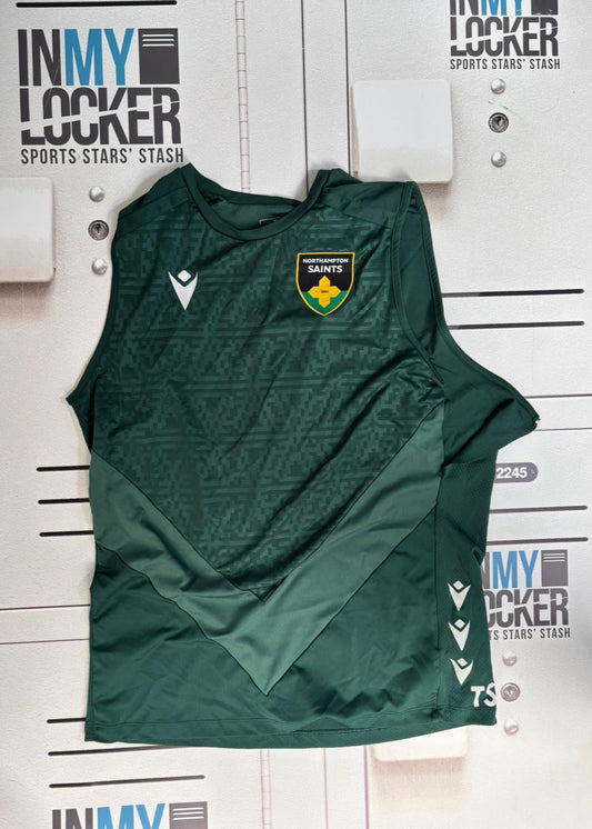Tom Seabrook - Northampton Saints Initialled Gym Vest [Green]8