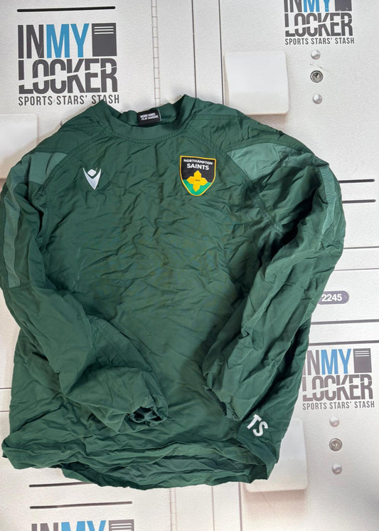 Tom Seabrook - Northampton Saints Initialled Waterproof Training Top [Green]