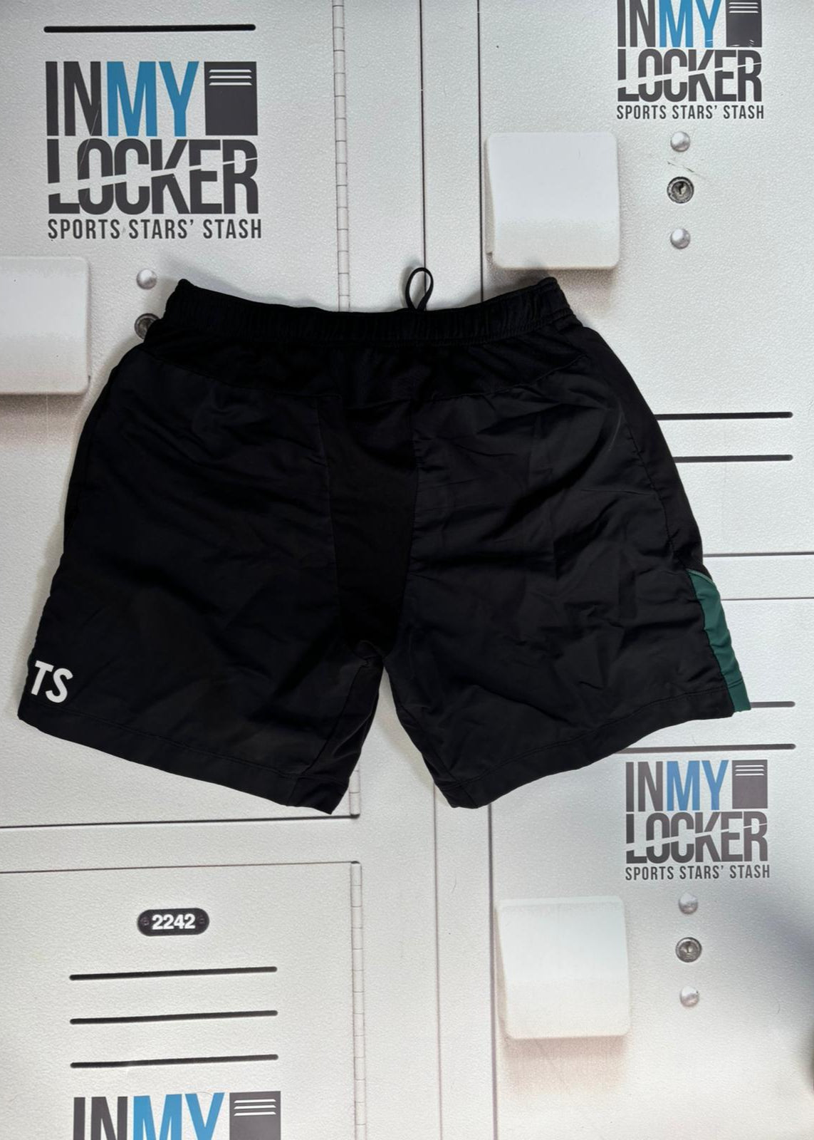 Tom Seabrook - Northampton Saints Initialled Gym Shorts  [Black & Green]