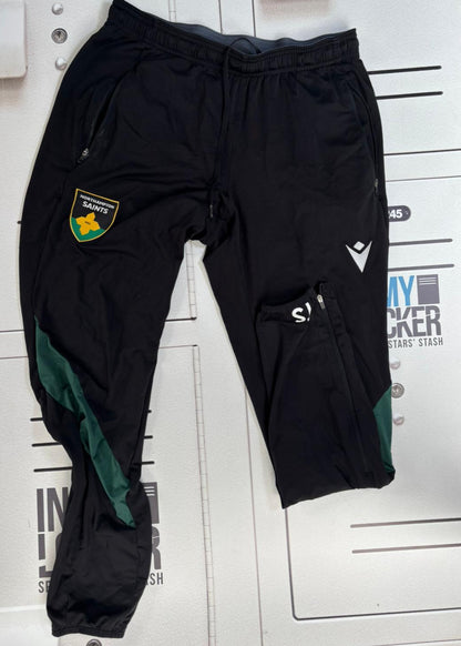 Tom Seabrook - Initialled Northampton Saints Gym Joggers [Black & Green]