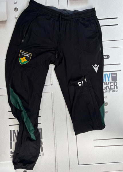 Tom Seabrook - Northampton Saints Initialled Gym Joggers [Black & Green]
