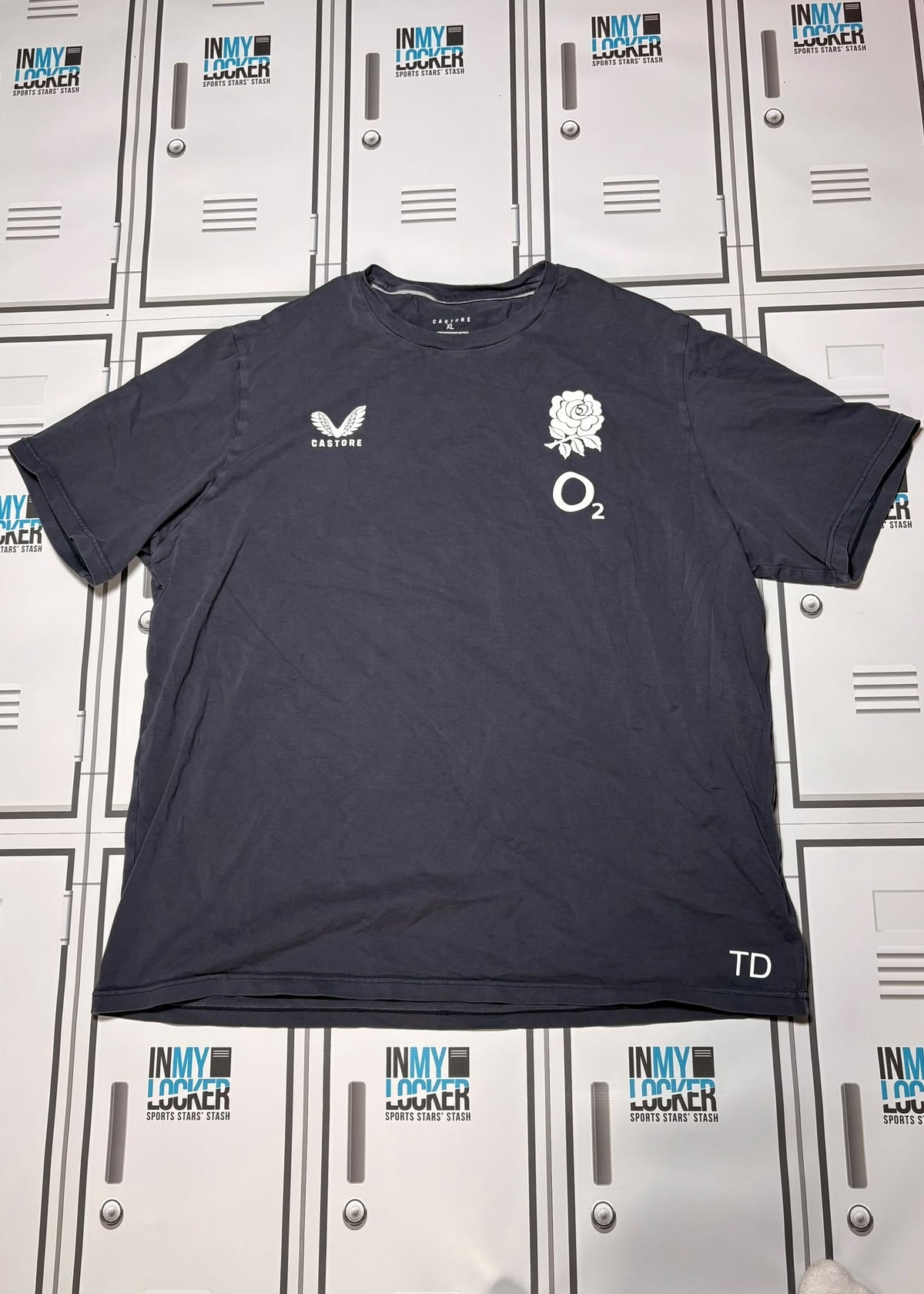 Theo Dan - England Rugby Castore Leisure T-Shirt Initialled TD [Navy]