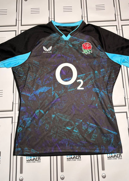 Theo Dan - England Rugby Castore Training Shirt Named Dan and Numbered 2 [Black]