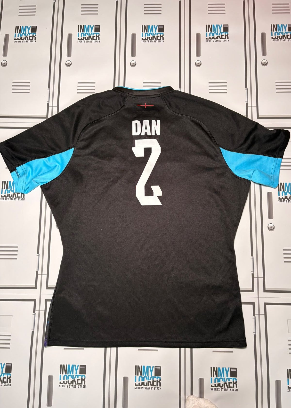 Theo Dan - England Rugby Castore Training Shirt Named Dan and Numbered 2 [Black]