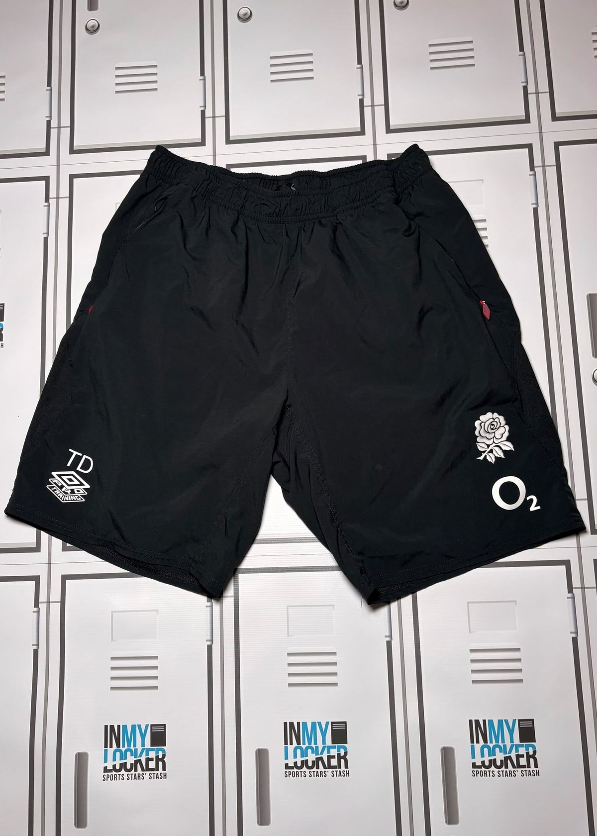 Theo Dan - England Rugby Umbro Gym Shorts Initialled TD [Black]
