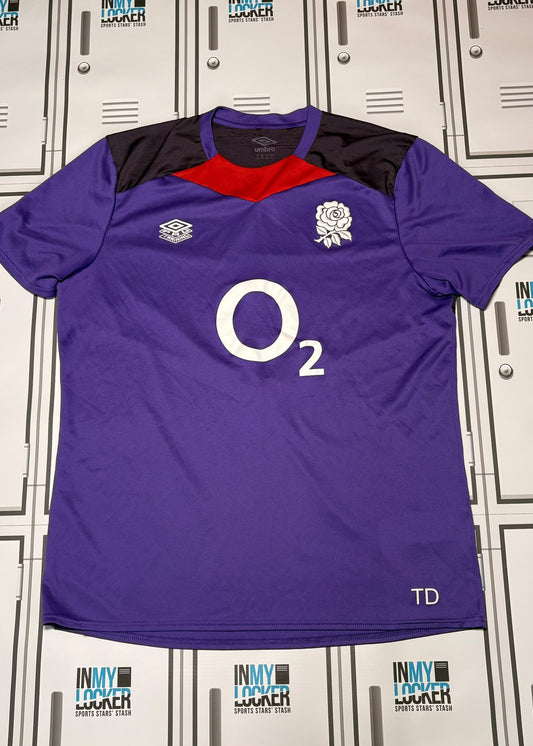 Theo Dan - England Rugby Umbro Gym T-Shirt Initialled TD [Purple]