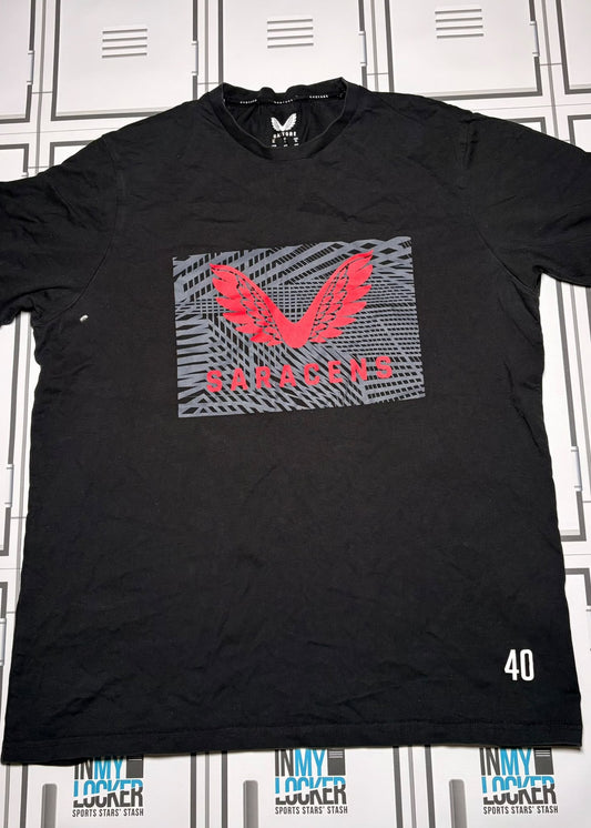 Theo Dan - Saracens Castore Leisure T-Shirt Numbered 40 [Black]