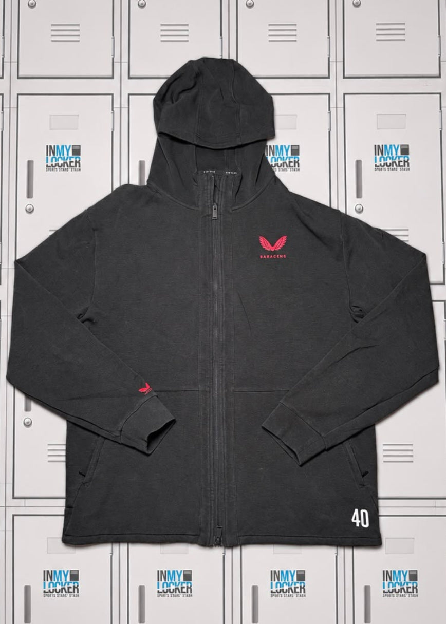 Theo Dan - Saracens Castore Zip-Up Hoodie Numbered 40 [Black]