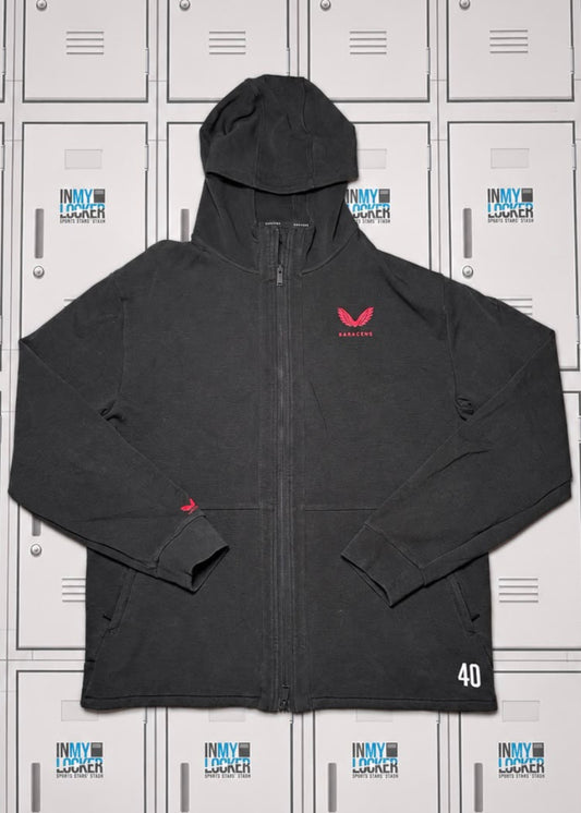 Theo Dan - Saracens Castore Zip-Up Hoodie Numbered 40 [Black]