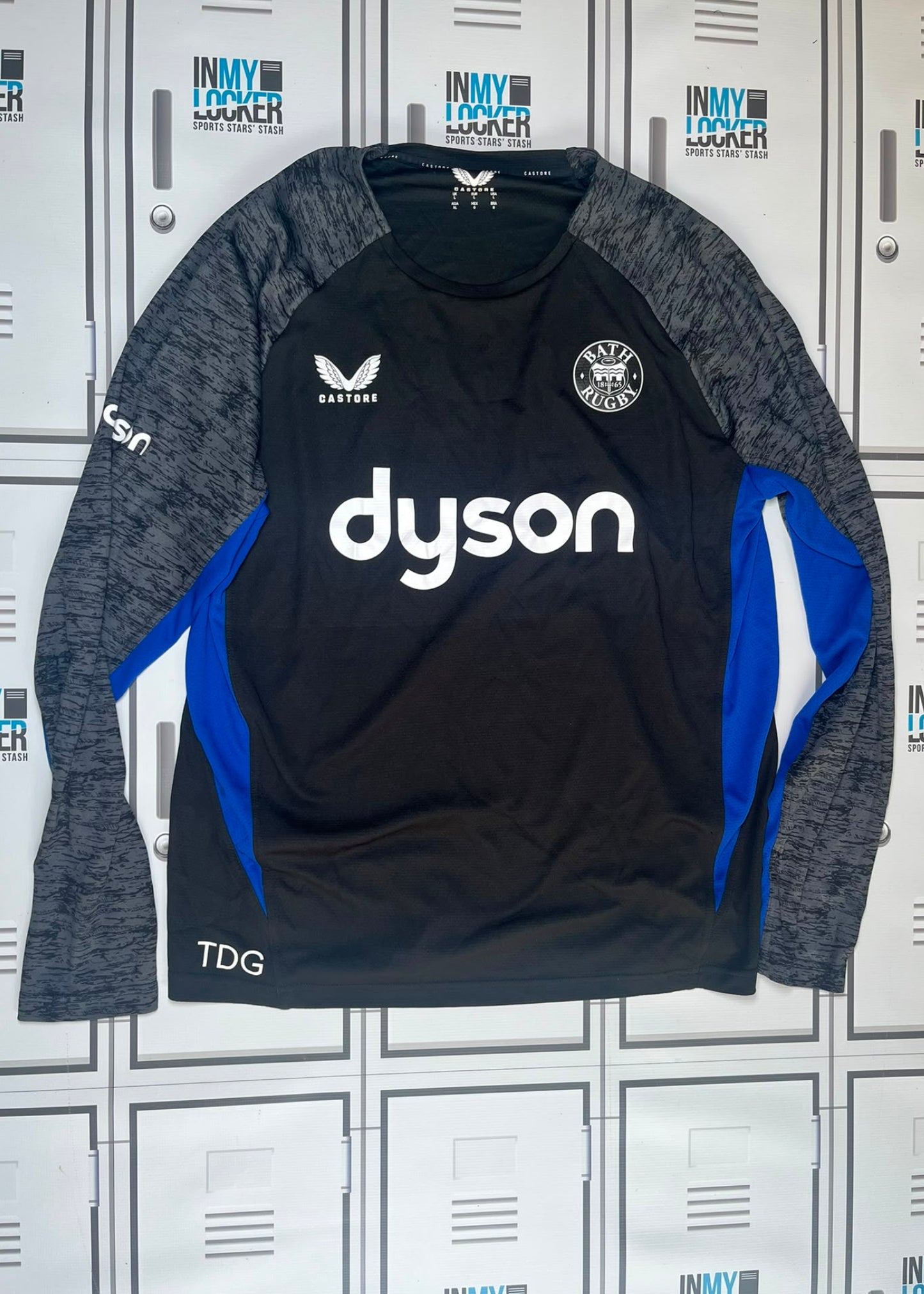 Tom de Glanville - Bath Rugby Castore Long Sleeve Training Top Initialled TDG [Black]