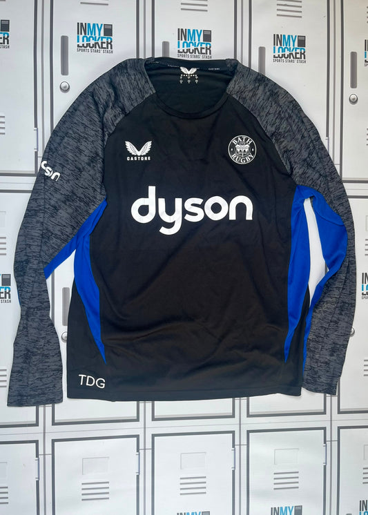 Tom de Glanville - Bath Rugby Castore Long Sleeve Training Top Initialled TDG [Black]