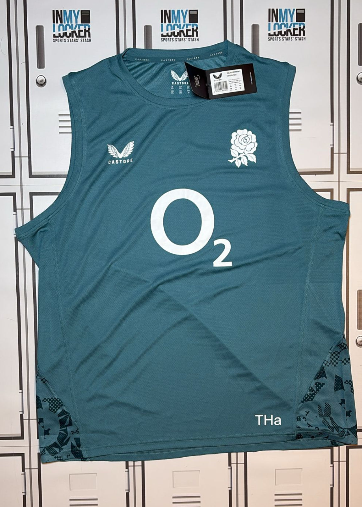 Tom Harrison - England Rugby Castore Gym Vest Initialled THa [Green]