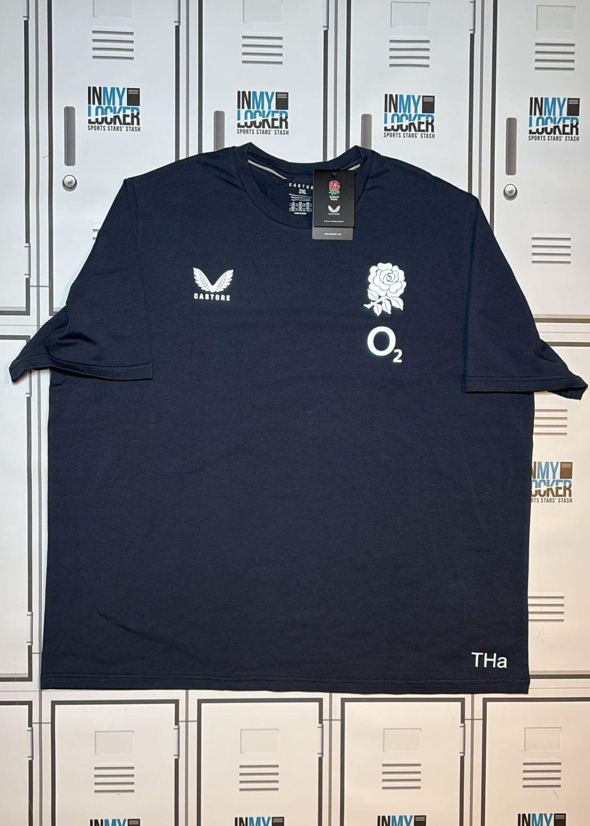Tom Harrison - England Rugby Castore Leisure T-Shirt Initialled THa [Navy]