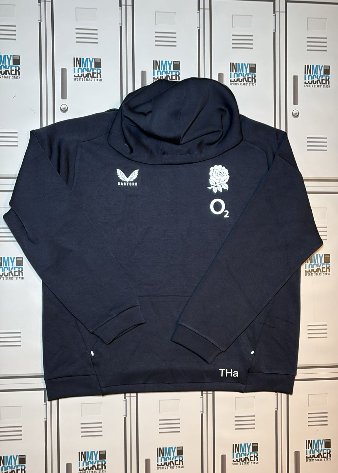 Tom Harrison - England Rugby Castore Presentation Hoodie Initialled THa [Navy]