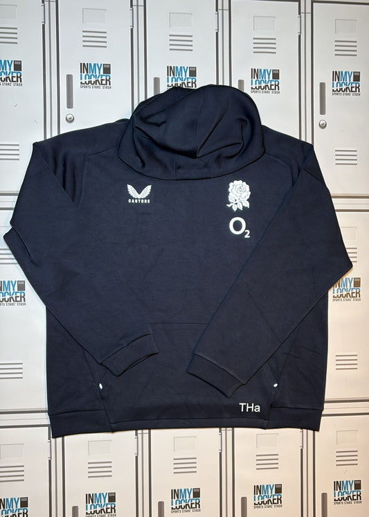 Tom Harrison - England Rugby Castore Presentation Hoodie Initialled THa [Navy]