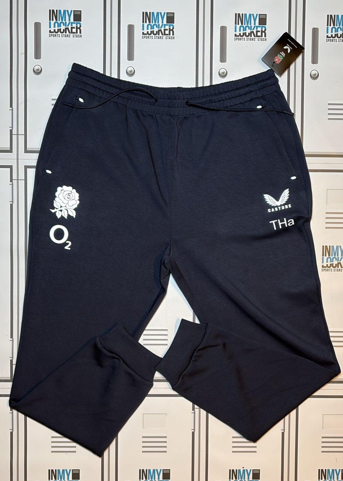 Tom Harrison - England Rugby Castore Travel Knit Pants Initialled THa [Navy]