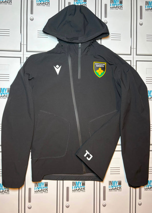 Tom James - Northampton Saints Macron Full Zip Jacket Initialled TJ [Black]