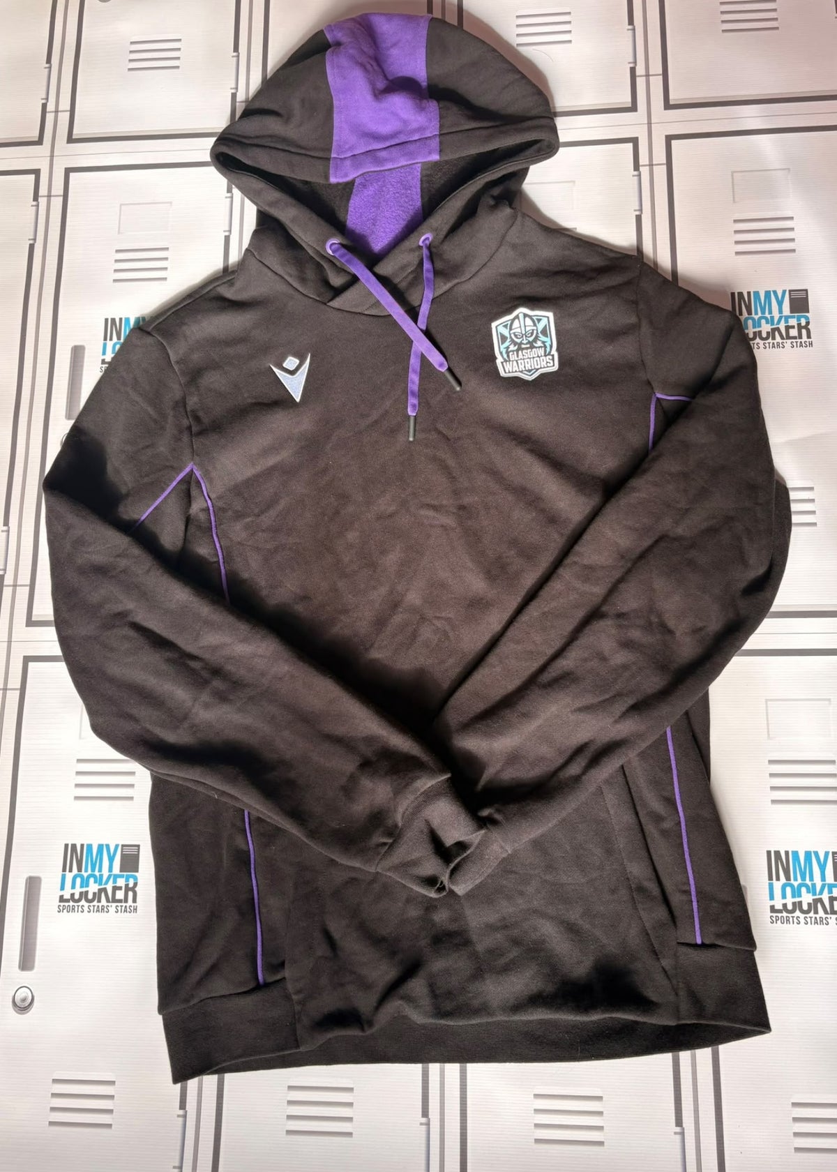 Tom Jordan - Macron Glasgow Warriors Leisure Hoodie [Black and Purple]