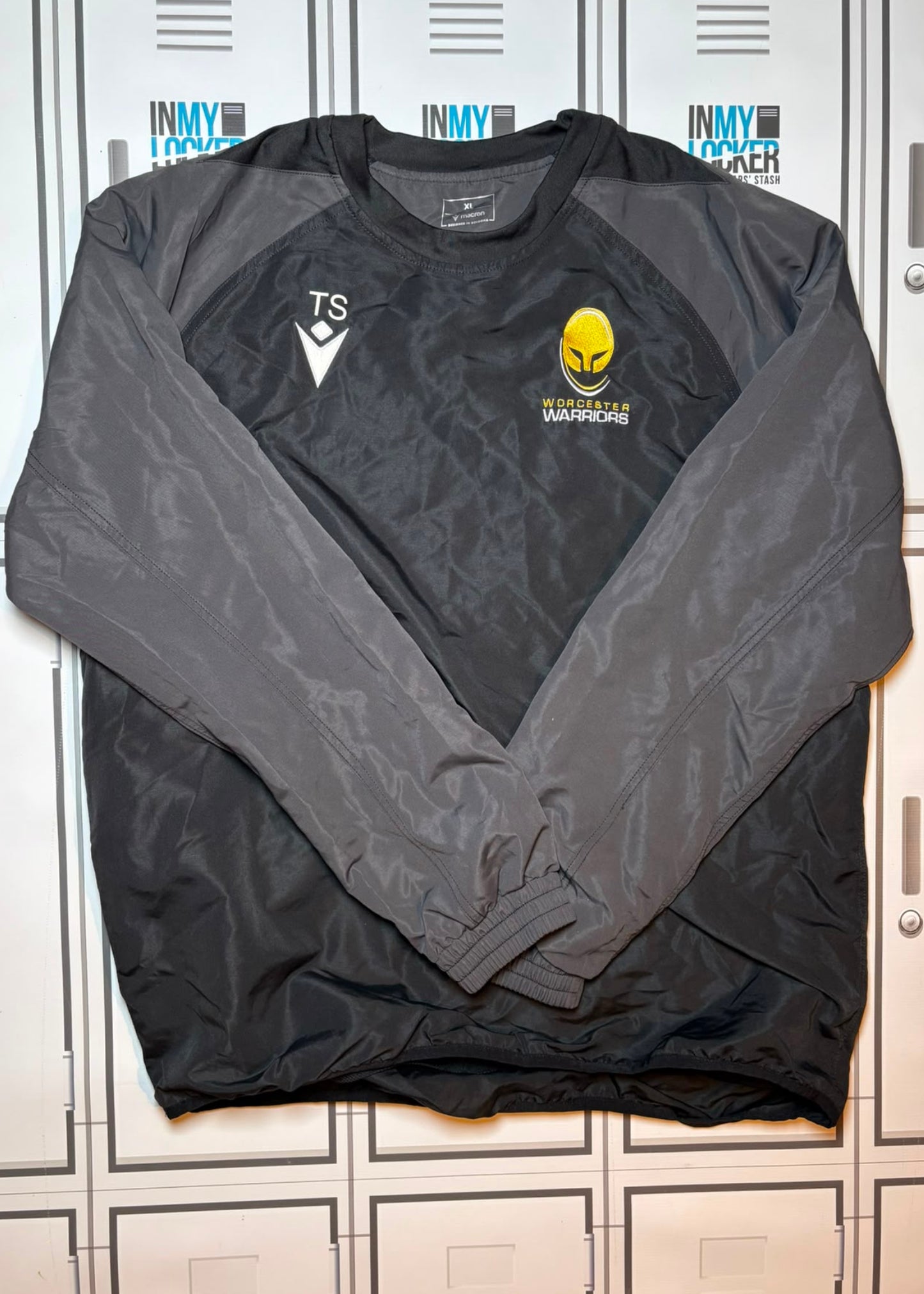 Tom Seabrook - Worcester Warriors Macron Contact Drill Top Initialled TS [Black]