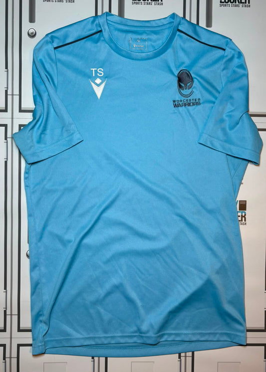 Tom Seabrook - Worcester Warriors Macron Gym T-Shirt Initialled TS [Blue]