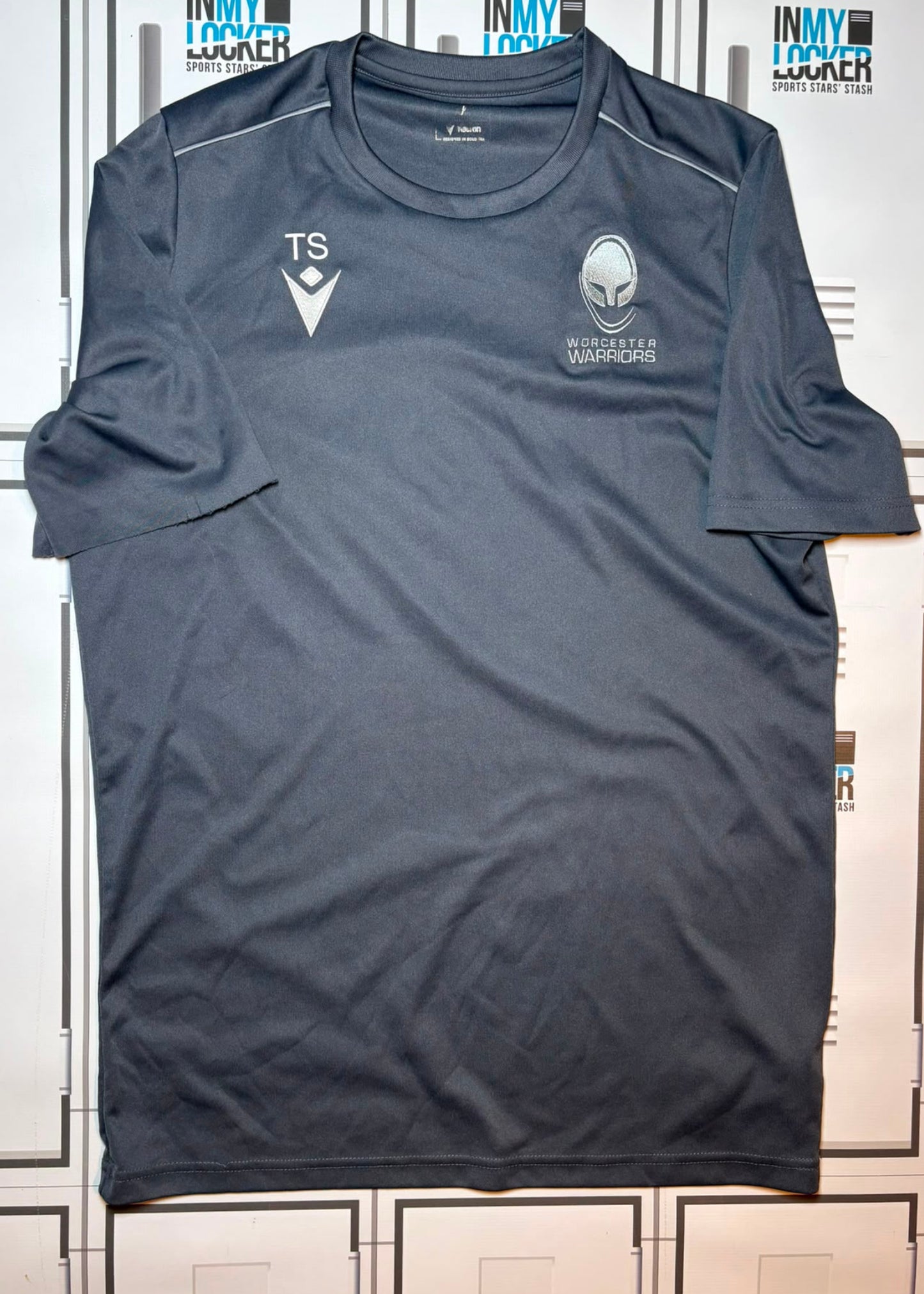 Tom Seabrook - Worcester Warriors Macron Gym T-Shirt Initialled TS [Grey]