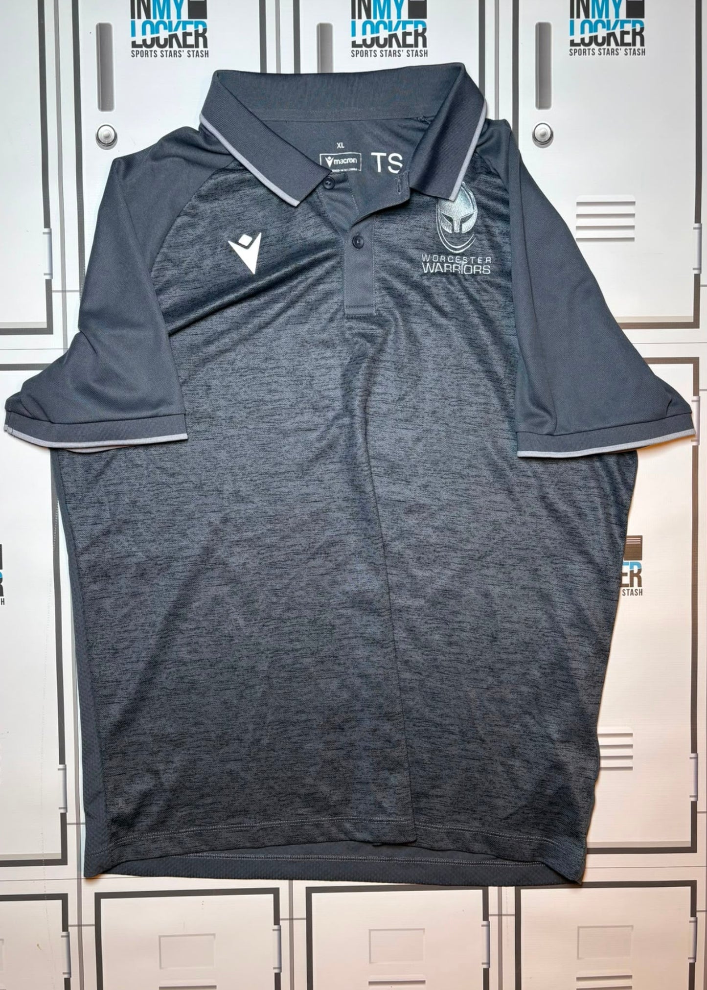 Tom Seabrook - Worcester Warriors Macron Technical Polo Shirt Initialled TS [Grey]