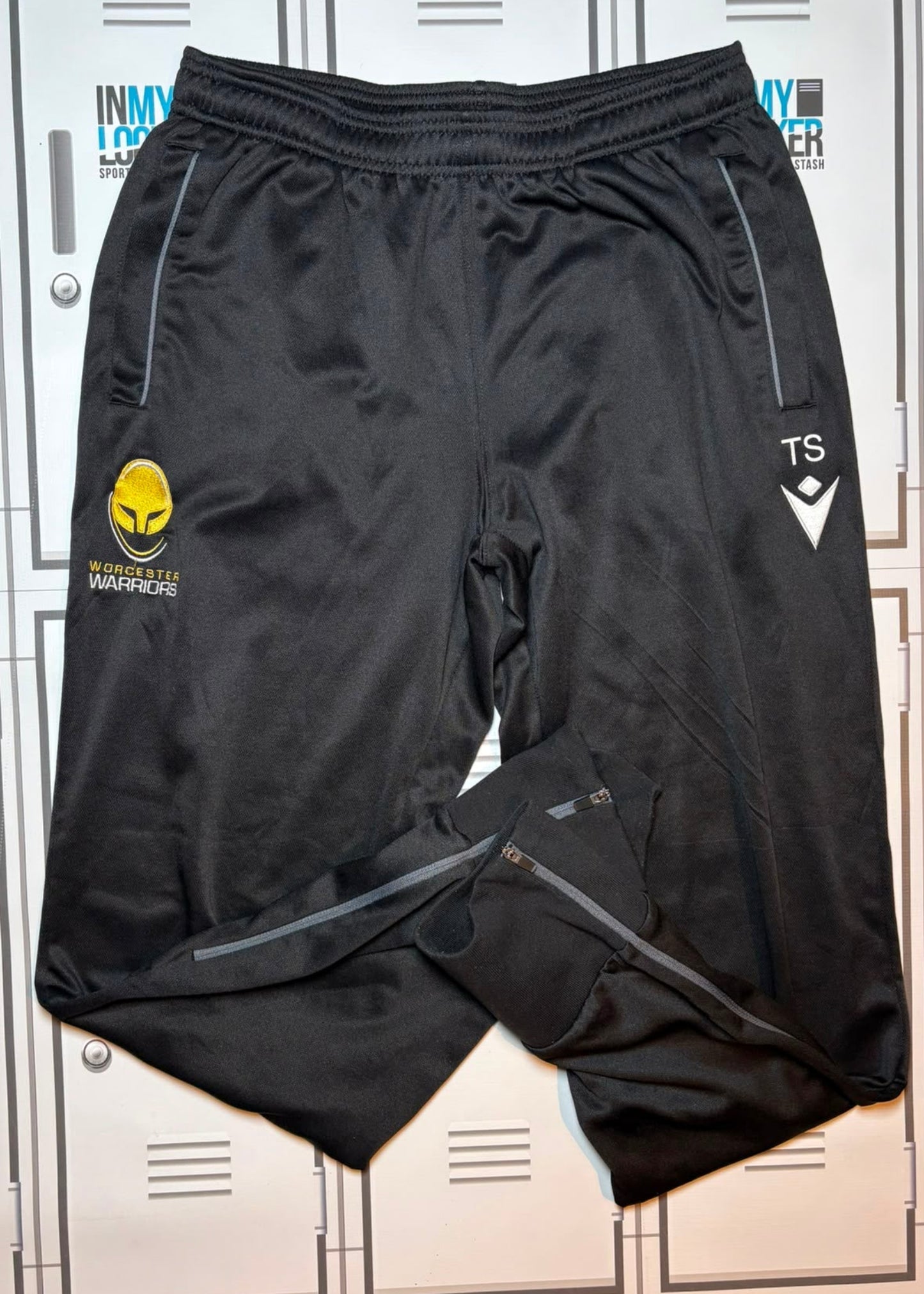 Tom Seabrook - Worcester Warriors Macron Training Bottoms Initialled TS [Black]