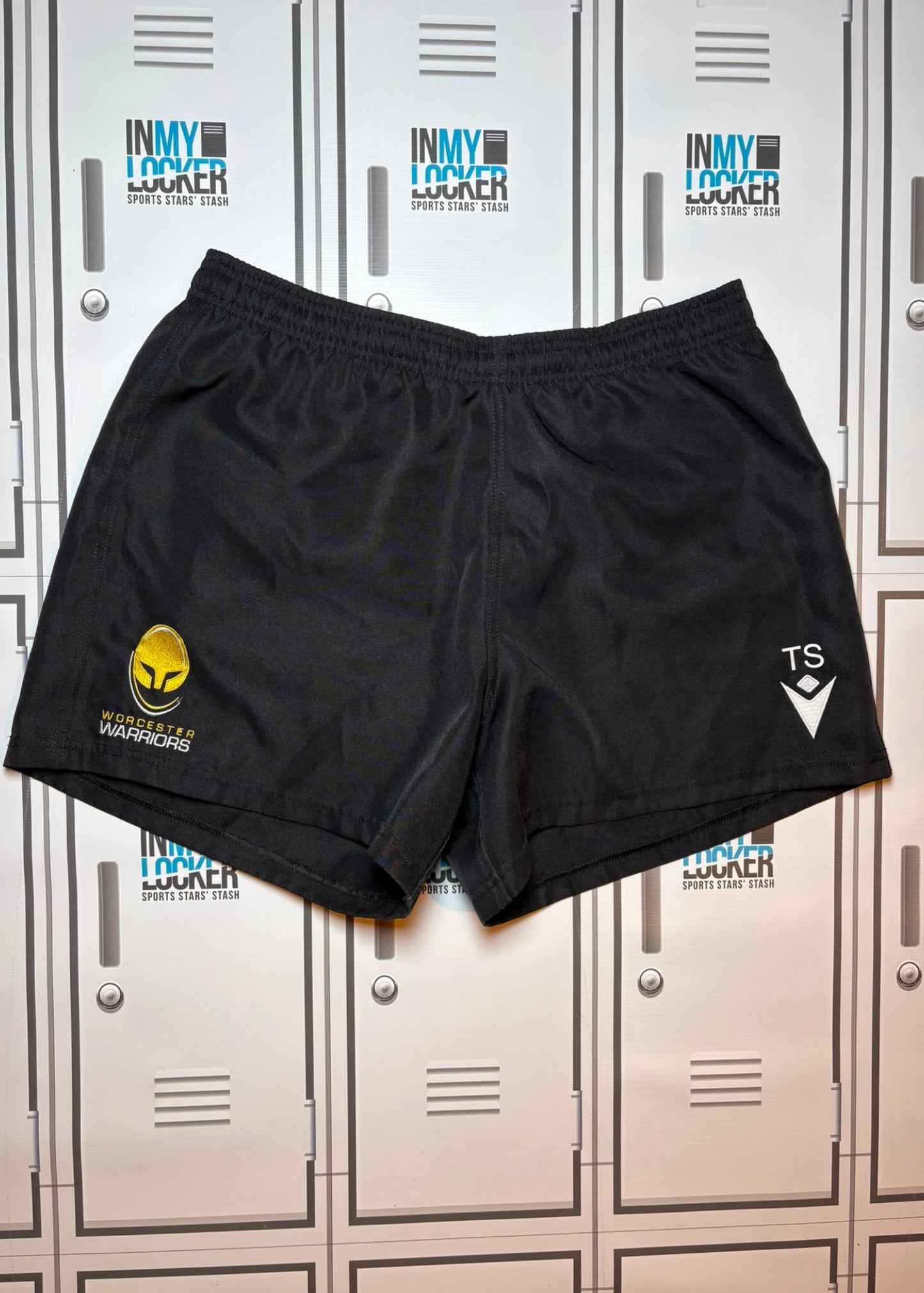 Tom Seabrook - Worcester Warriors Macron Training Shorts Initialled TS [Black]