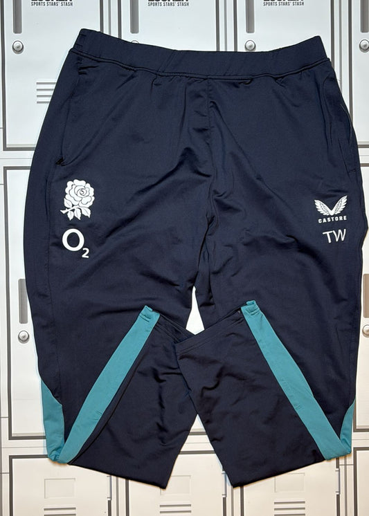 Tom Willis - England Rugby Castore Tracksuit Bottoms Initialled TW [Navy]