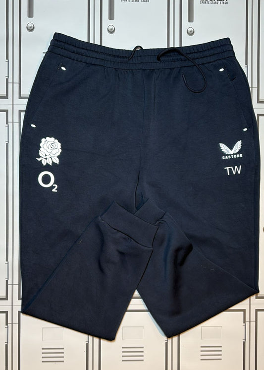 Tom Willis - England Rugby Castore Travel Knit Pants Initialled TW [Navy]