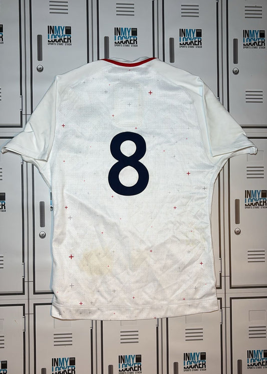 Tom Willis - England Rugby U20 Canterbury Match Shirt Numbered 8 [White]