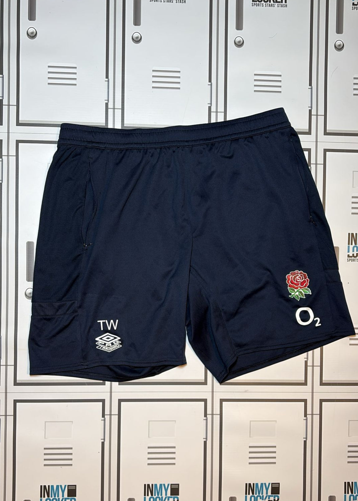 Tom Willis - England Rugby Umbro Gym Shorts Initialled TW [Navy]