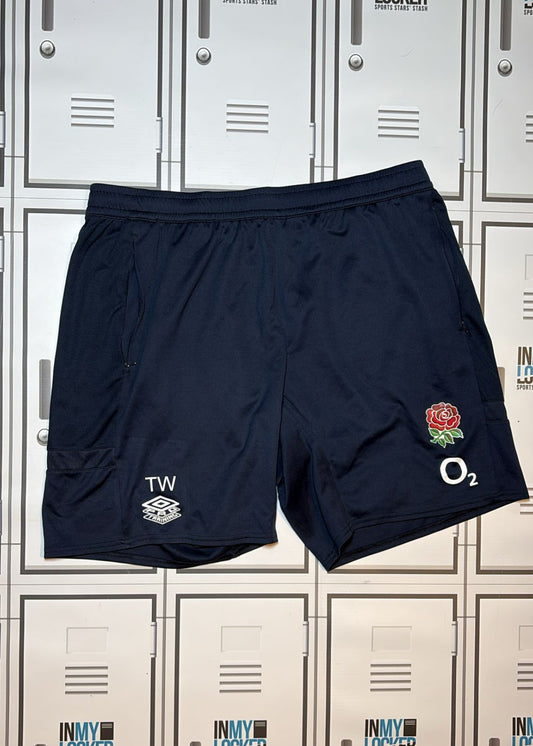 Tom Willis - England Rugby Umbro Gym Shorts Initialled TW [Navy]