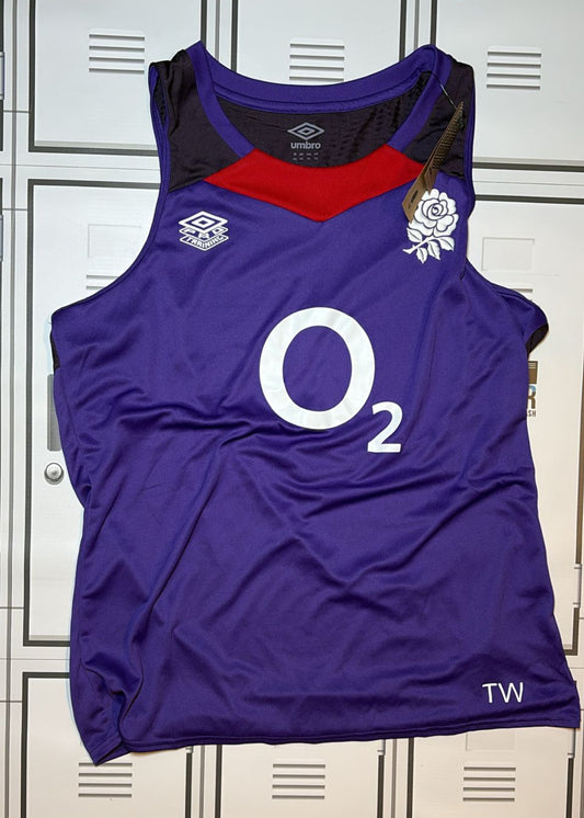 Tom Willis - England Rugby Umbro Gym Vest Initialled TW [Purple]