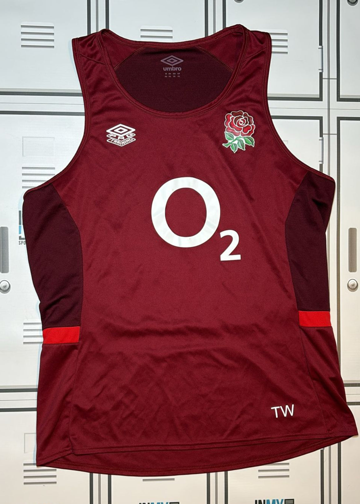 Tom Willis - England Rugby Umbro Gym Vest Initialled TW [Red]