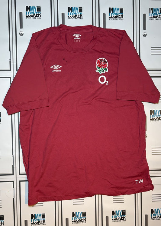 Tom Willis - England Rugby Umbro Leisure T-Shirt Initialled TW [Red]